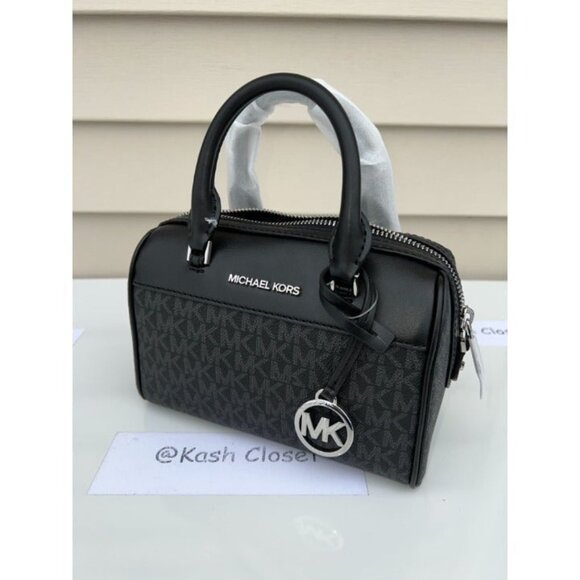 Michael Kors duffle crossbody bag XS purse MK signature black - Picture 3 of 12